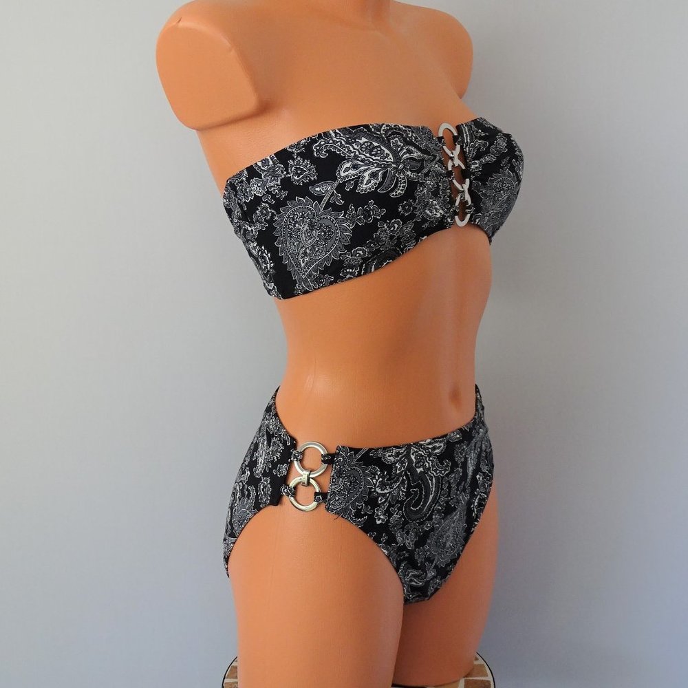 Michael Kors NWT 2Pc Paisley Bandeau Bikini Set - Picture 2 of 3